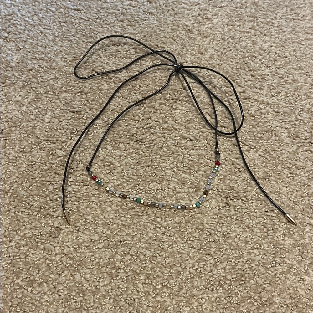 Chic Multicolor Beaded Necklace with Black Cord